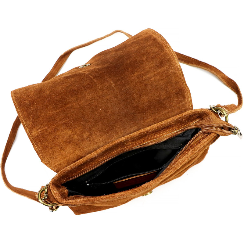 Vera Pelle damska listonoszka skóra naturalna torebka przez ramię z klapą