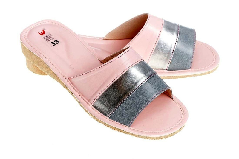 Eleganckie damskie wygodne skórzane pantofle HIT