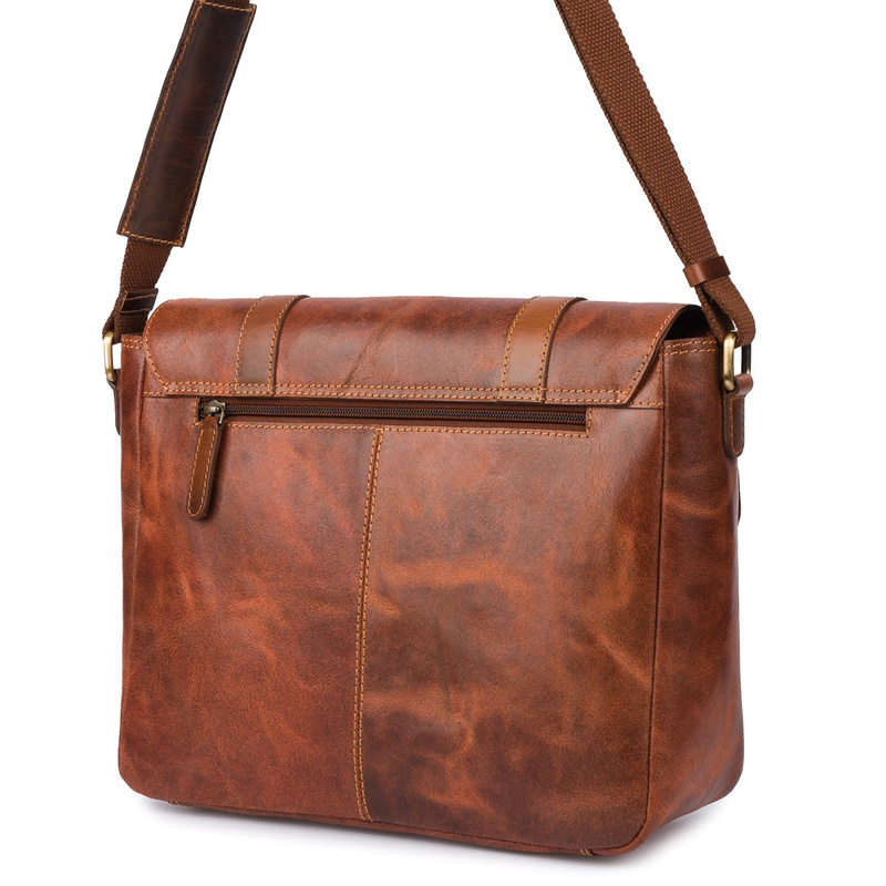 Torba męska skórzana na laptopa ramię komputer duża nubuk brązowa Beltimore N16