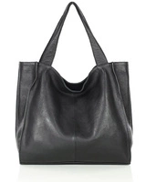 MARCO MAZZINI Torebka miejski shopper bag skóra naturalna handmade czarny