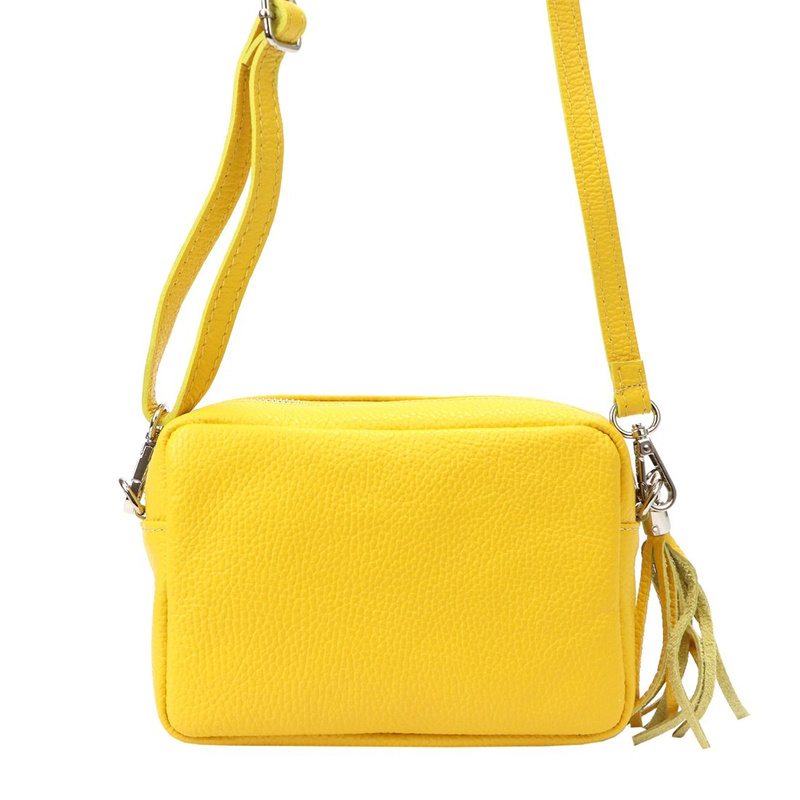 Damska listonoszka torebka Skórzana z brelokiem frędzlem i kieszeniami Luka