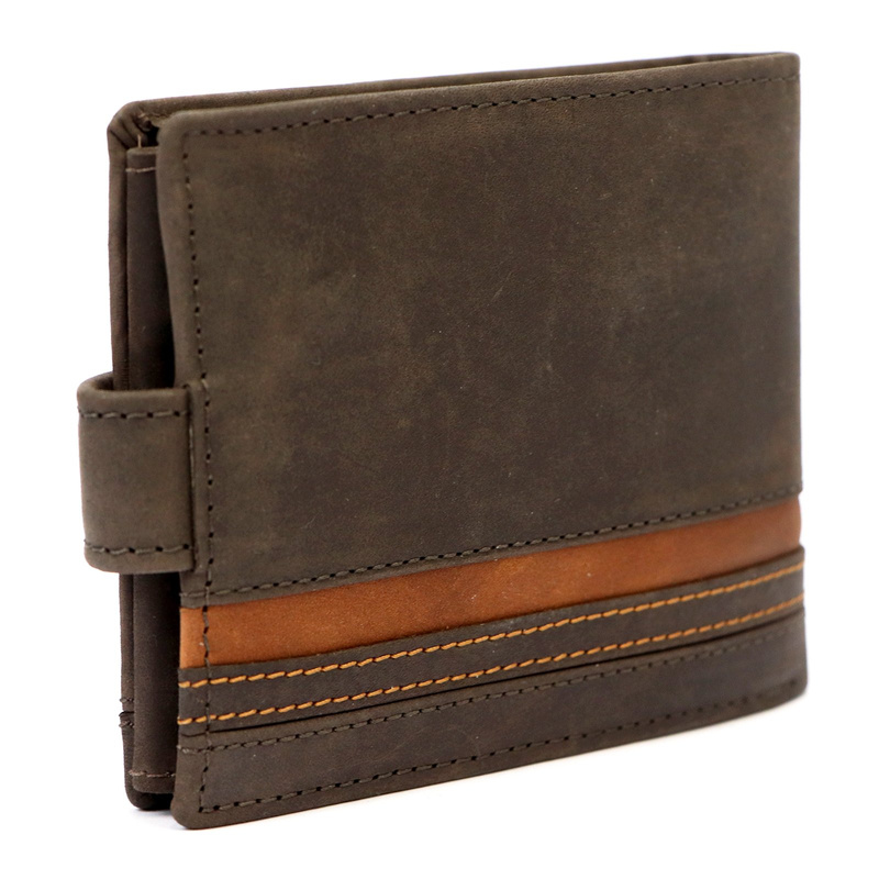 Skórzany zgrabny pojemny męski portfel od Nordee