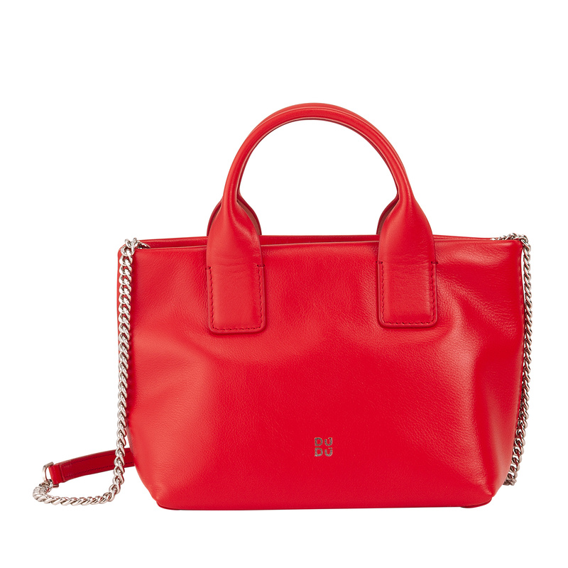 DUDU Mini torebka do ręki damska z łańcuszkiem listonoszka skóra naturalna