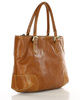 Torebka do ręki kuferek genuine leather made in Italy - MARCO MAZZINI camelowa