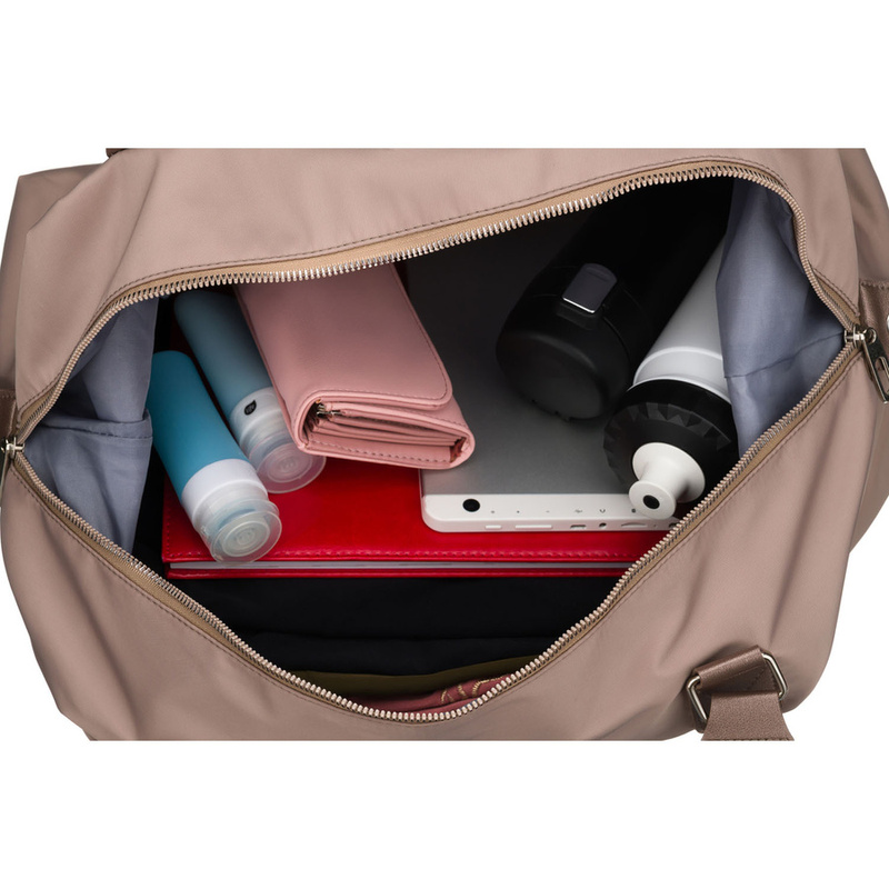 Brązowa torba treningowa z poliestru, jednokomorowa i zamykana suwakiem - Peterson