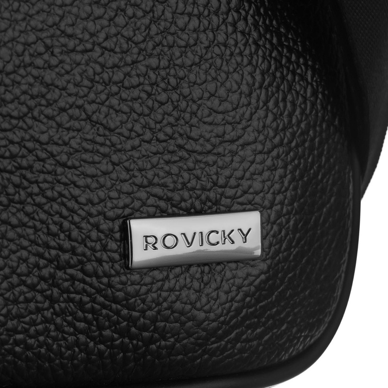 Czarna listonoszka męska wykonana ze skóry naturalnej - Rovicky