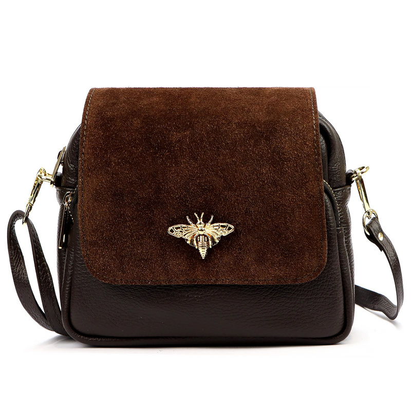 Stylowa Zamszowa zgrabna damska listonoszka torebka przez ramię od Luka