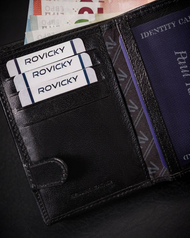 Skórzany męski klasyczny portfel z RFID od Rovicky