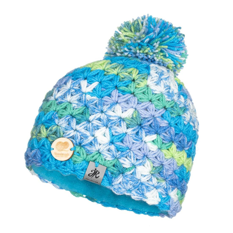 Ciepła czapka zimowa z pomponem Handmade