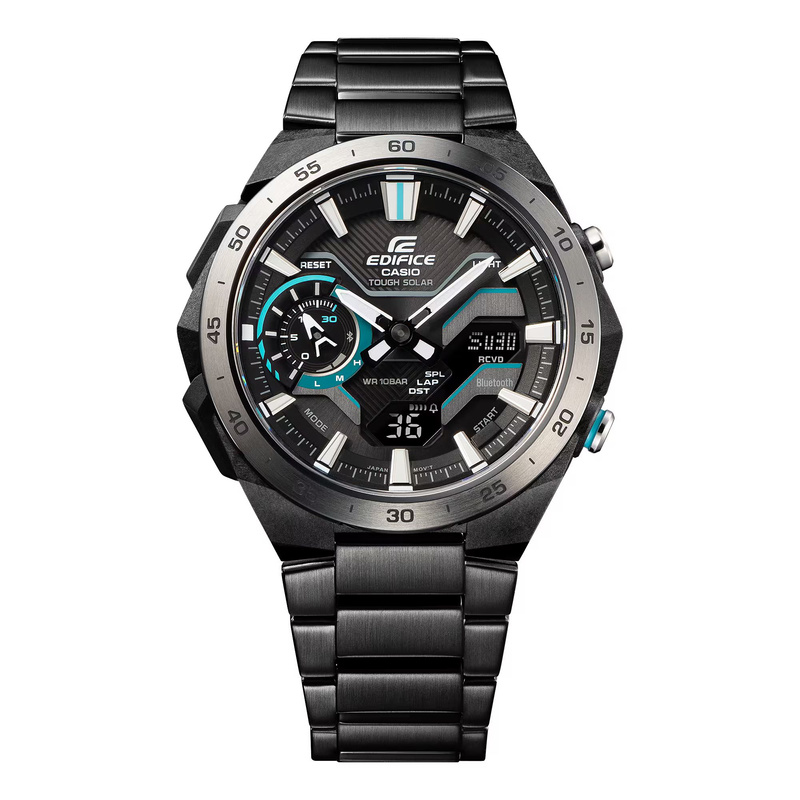 Zegarek CASIO ECB2200DD1AEF. Słoneczny, Kolor czarny. Mężczyzna.