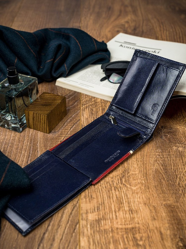 Portfel Skórzany Męski Rozbudowany Skóra Naturalna RFID Rovicky