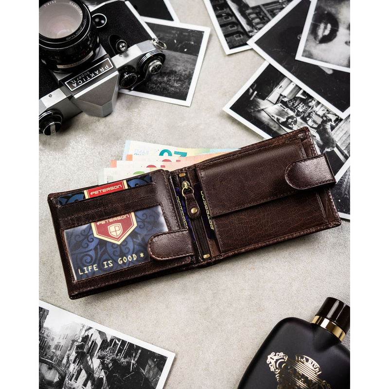 Skórzany męski portfel Peterson PTN N992L-BUF