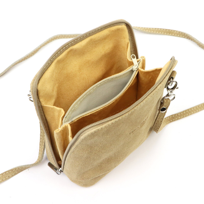 Barberinis Zamszowa skórzana mała damska listonoszka z organizerem na ramię