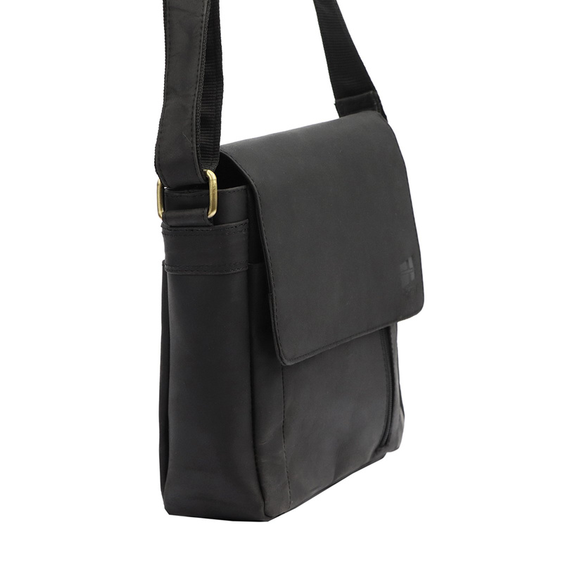 Nordee Saszetka męska z kieszeniami ze naturalnej skóry regulowany pasek