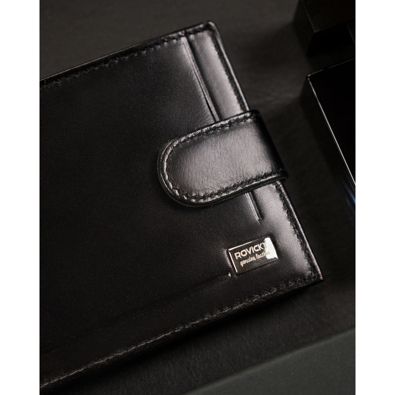 Kompaktowy męski portfel skórzany Rovicky z RFID