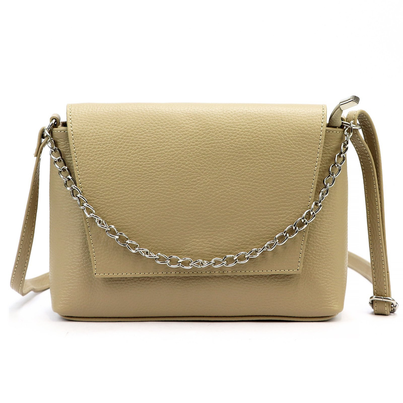 Luka Listonoszka damska skórzana torebka na ramię krótki łańcuszek klapa