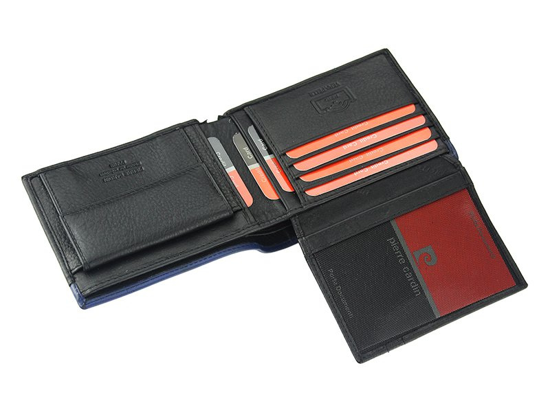 Funkcjonalny kompaktowy pojemny Skórzany męski portfel Pierre Cardin RFID