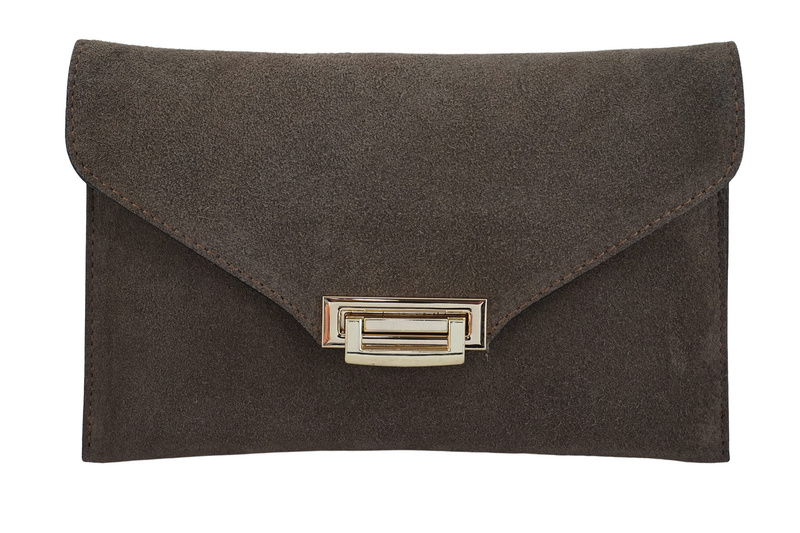 Stylowa kopertówka zamszowa Barberinis - Beżowa ciemna