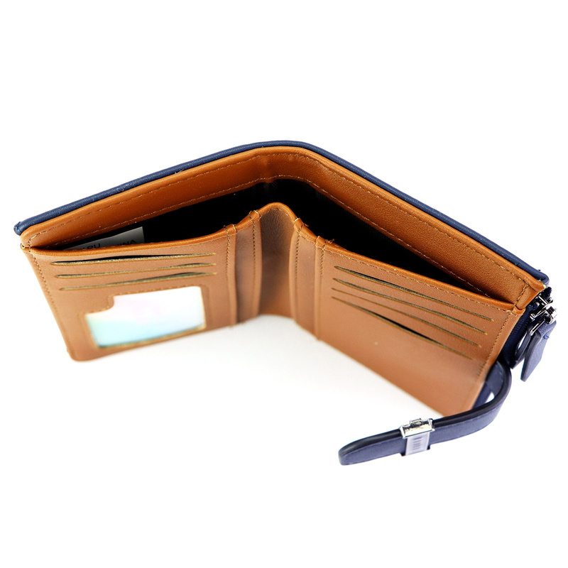 Eslee Duży Portfel Damski Podłużny Pionowy Skóra Eko Na Zatrzask