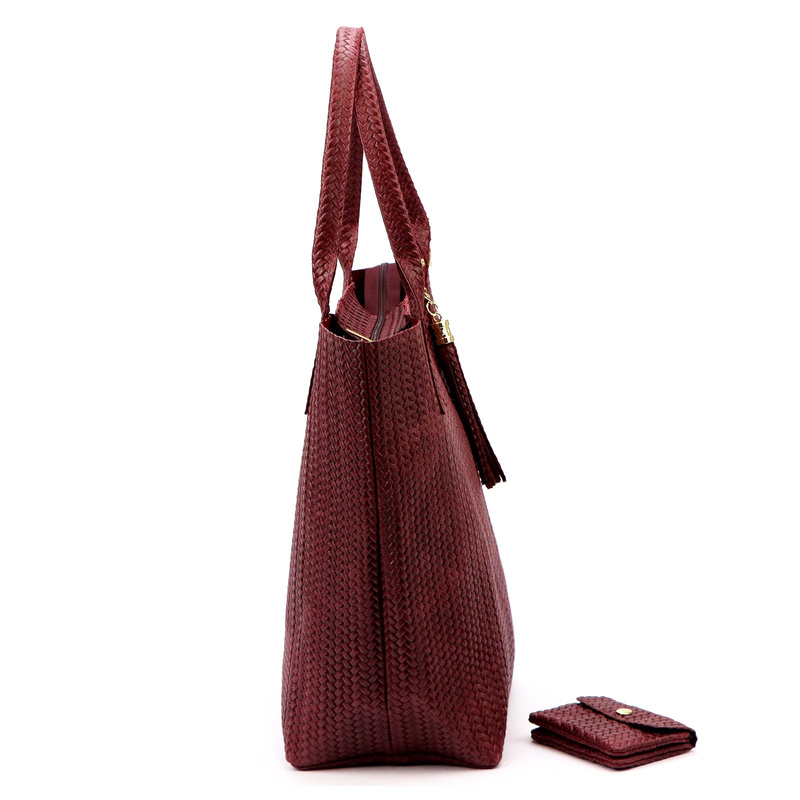 Vera Pelle damska shopperbag z dwoma etui torebka portfel skóra naturalna