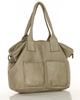 Torebka skórzana shopper bag - MARCO MAZZINI beż taupe