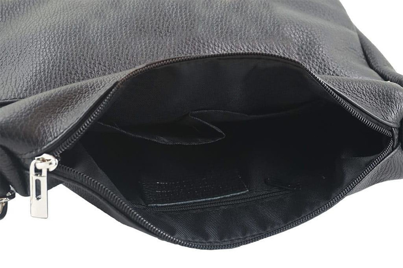 Listonoszka ze skóry naturalnej - Szara jasna