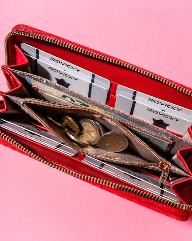 Duży Stylowy portfel damski na zamek od Rovicky