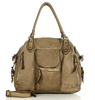 Torba biznesowa bowling retro bag skórzana - MARCO MAZZINI beżowa taupe
