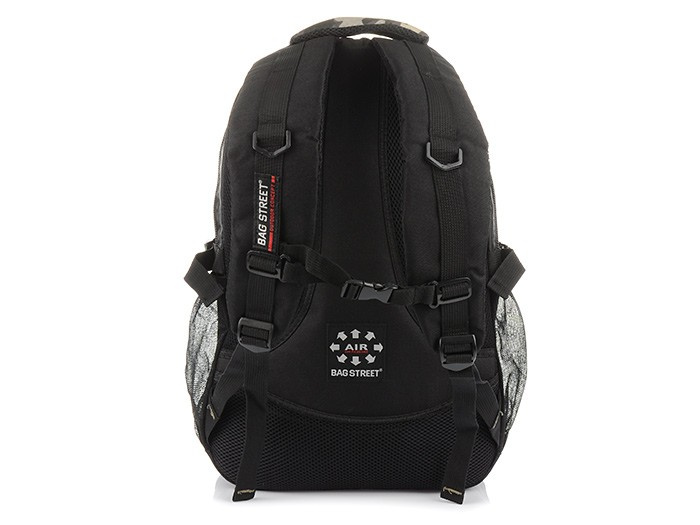 MORO-CZARNY Solidny 3KOMOROWY plecak miejski SPORTOWY duży M83