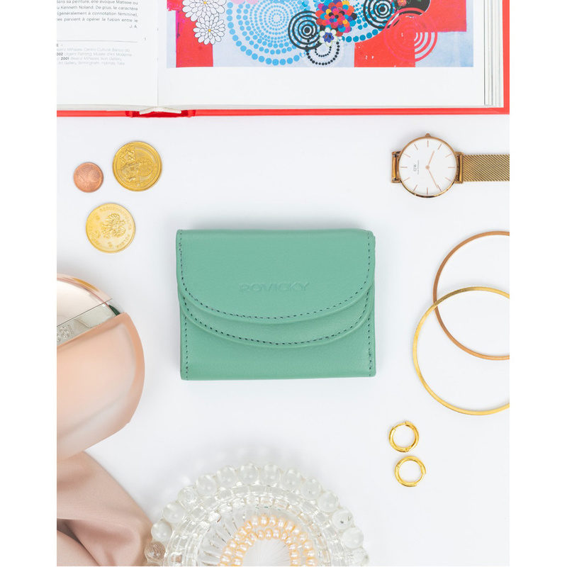 Rovicky mała portmonetka skóra naturalna zgrabny portfel damski mały