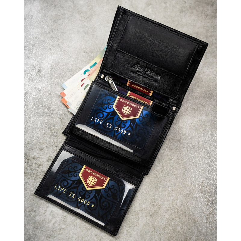 Meski zestaw prezentowy skóra naturalna Peterson PTN SET N4-DOT BLACK