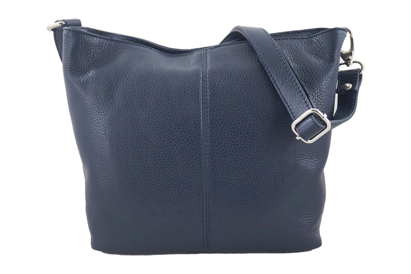 Listonoszka damska skórzana - Barberini's - Granatowa