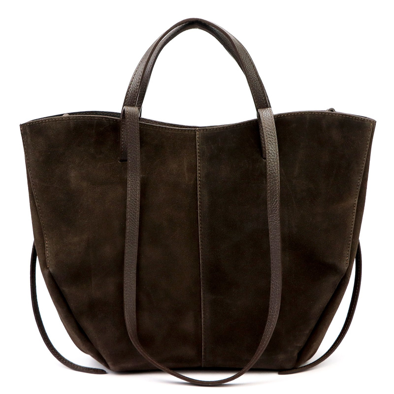 Stylowa Duża zamszowa damska shopperbag elegancka torebka na ramię Luka