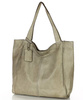 MARCO MAZZINI Torebka miejski shopper bag skóra naturalna handmade beżowa cappuccino