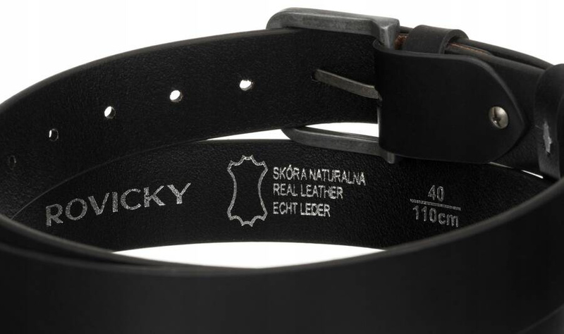 Stylowy uniwersalny Skórzany pasek do spodni z klasyczną klamrą Rovicky