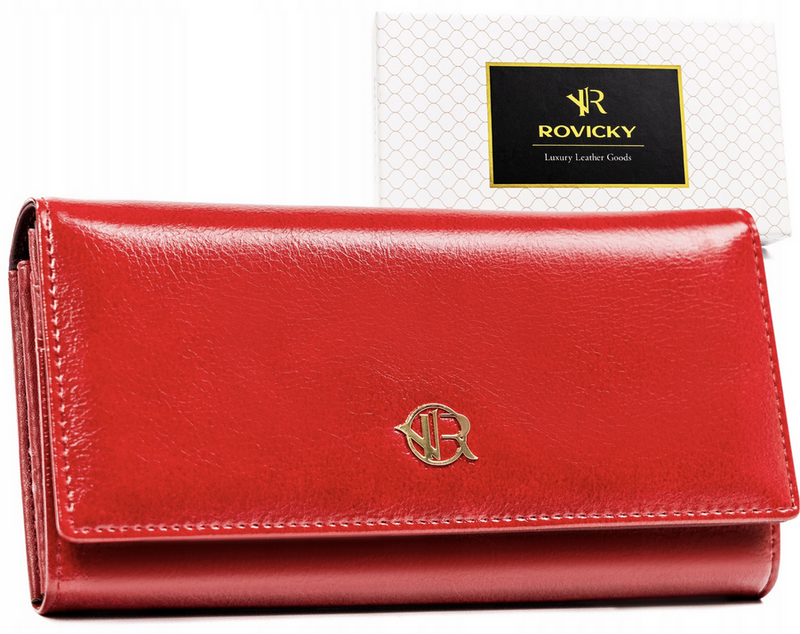 skóra naturalna + Damski portfel ze skóry ekologicznej Rovicky RPX-24A-3