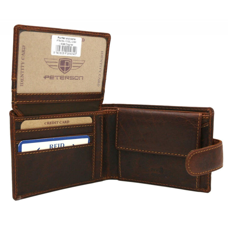 Skórzany męski portfel Peterson PTN WL-1012L-COM