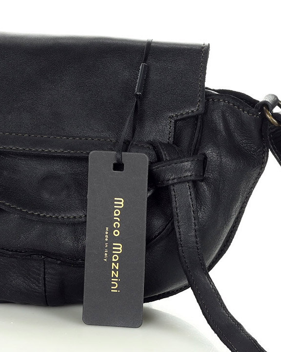 Marco Mazzini Torebka listonoszka skórzana saddle bag czarny