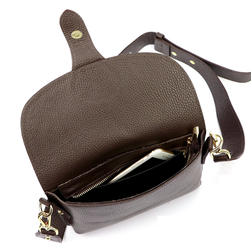 Vera Pelle damska listonoszka skóra naturalna crossbody torebka na ramię