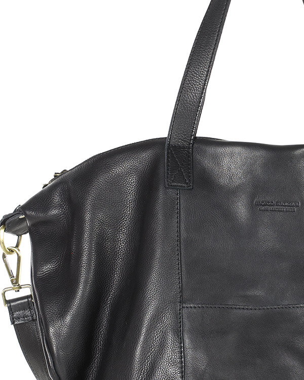 Torba damska skórzana shopper z kieszeniami - It bag MARCO MAZZINI czarna