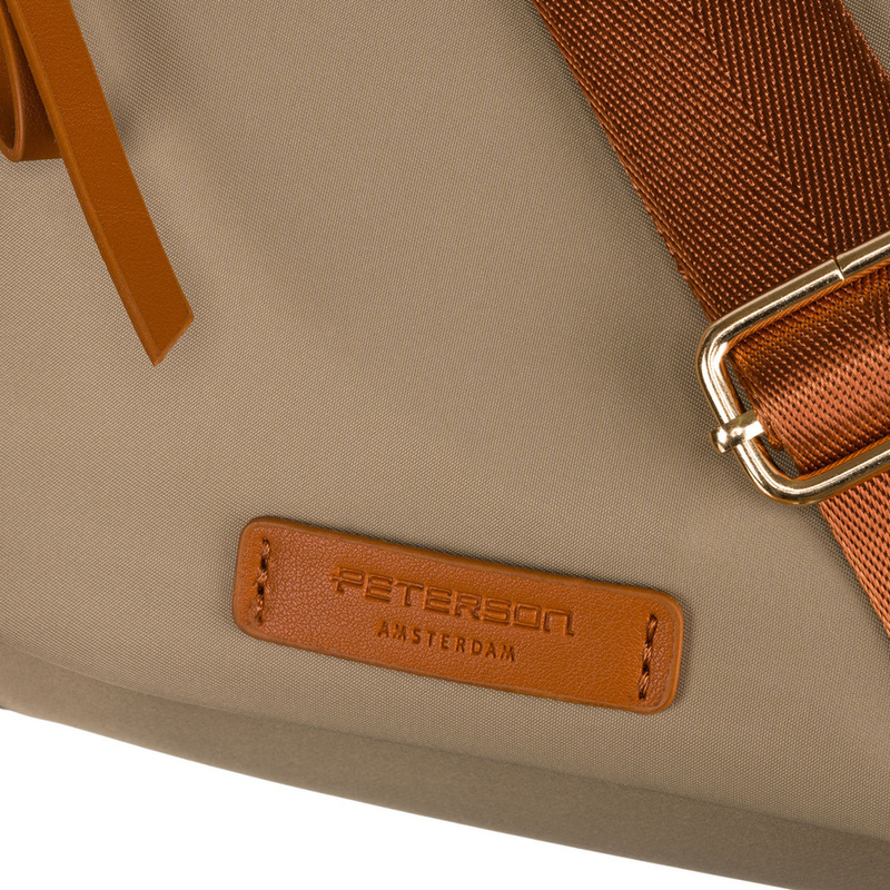 Miejska listonoszka damska z nylonu w odcieniach khaki i brązu - Peterson