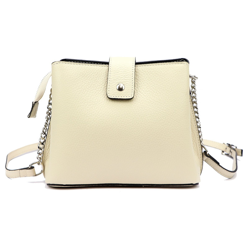 Luka damska listonoszka na ramię skóra naturalna elegancka dwukomorowa