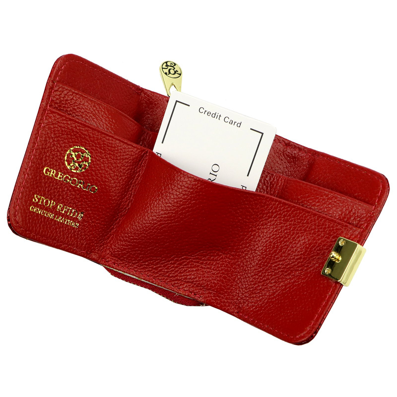 Gregorio mała portmonetka damska skóra naturalna portfel skóra krokodyla