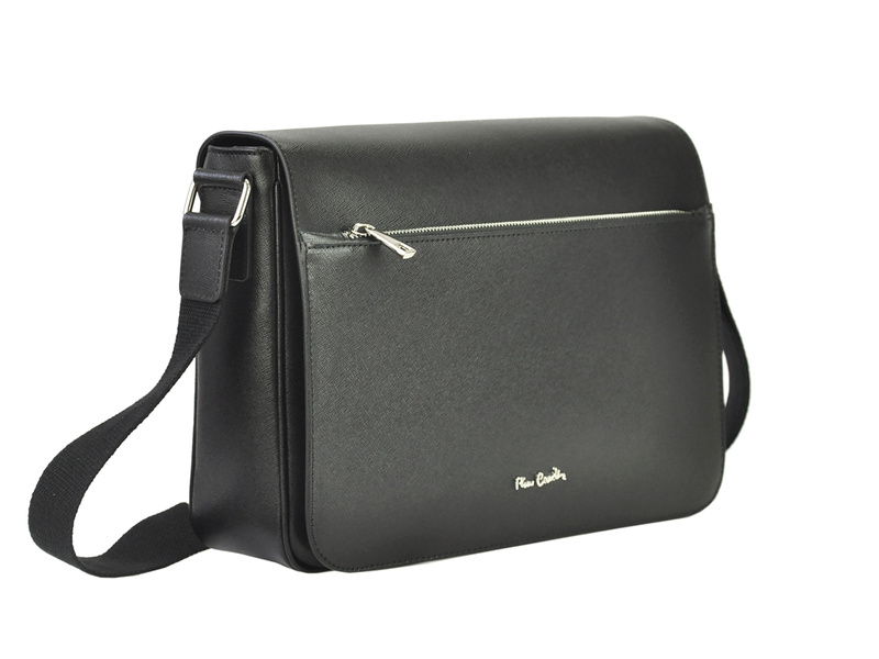 Pierre Cardin męska raportówka skórzana torba na ramię na dokumenty miejska