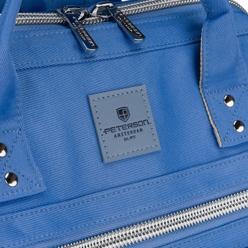 Plecak mommy-bag wykonany z poliestru w niebieskim kolorze - Peterson