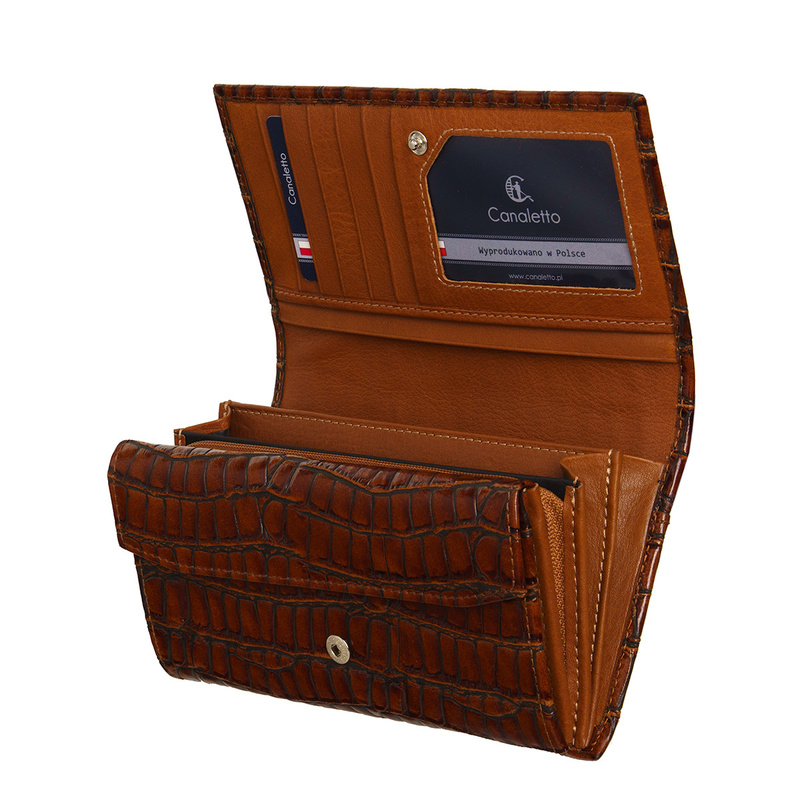 Portfel skórzany damski Canaletto croco PD1634s299 RFID