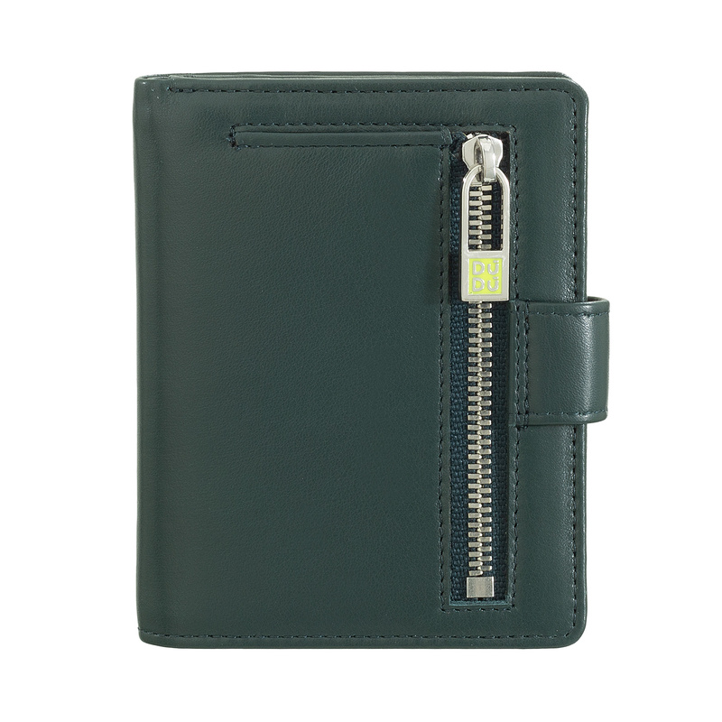 DuDu damska pionowa portmonetka skóra naturalna portfel zatrzask