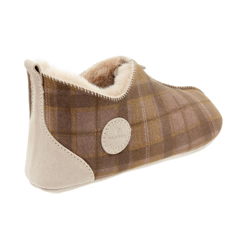 Kapcie męskie OXFORD Tartan beżowe
