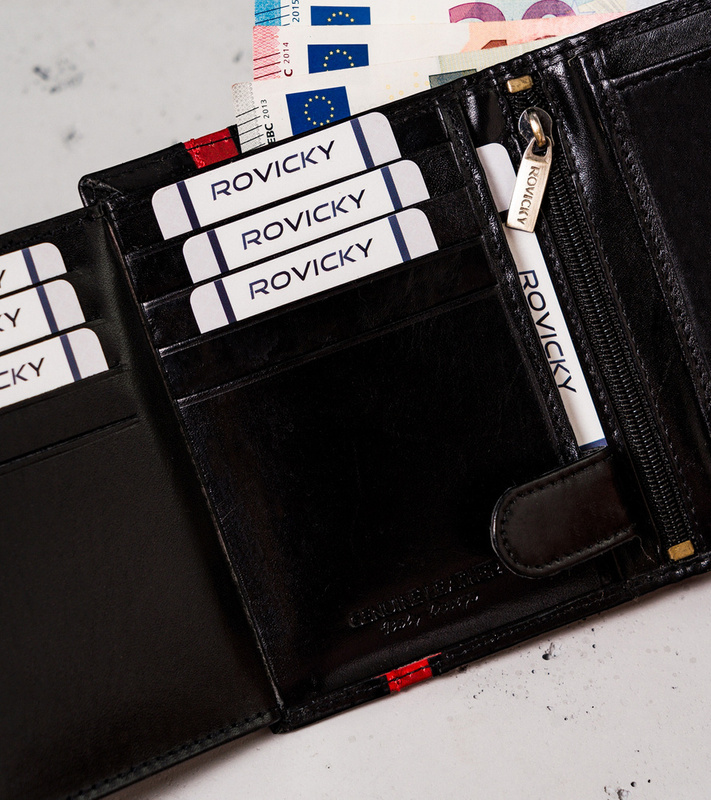 Skórzany męski portfel Rovicky N4-RVT RFID