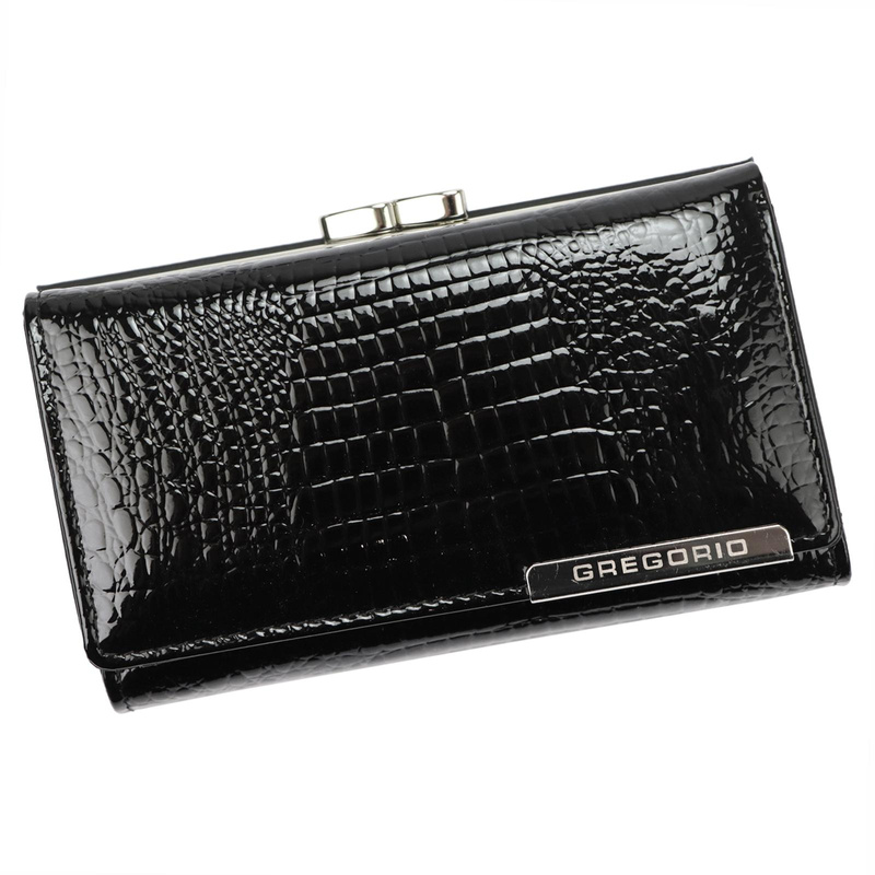 Skórzany piękny damski portfel podłużny Gregorio